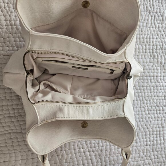 Sasha + Sofi Satchel Shoulder Bag - Cream/Off-White - Picture 6 of 12